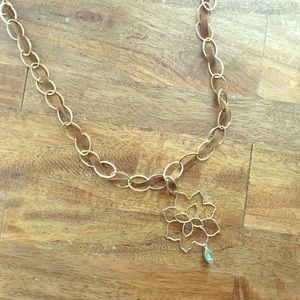 Long Flower Pendant Necklace